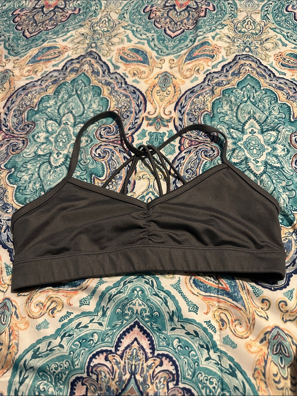 Women's Strappy Sports Bralette - Gray
